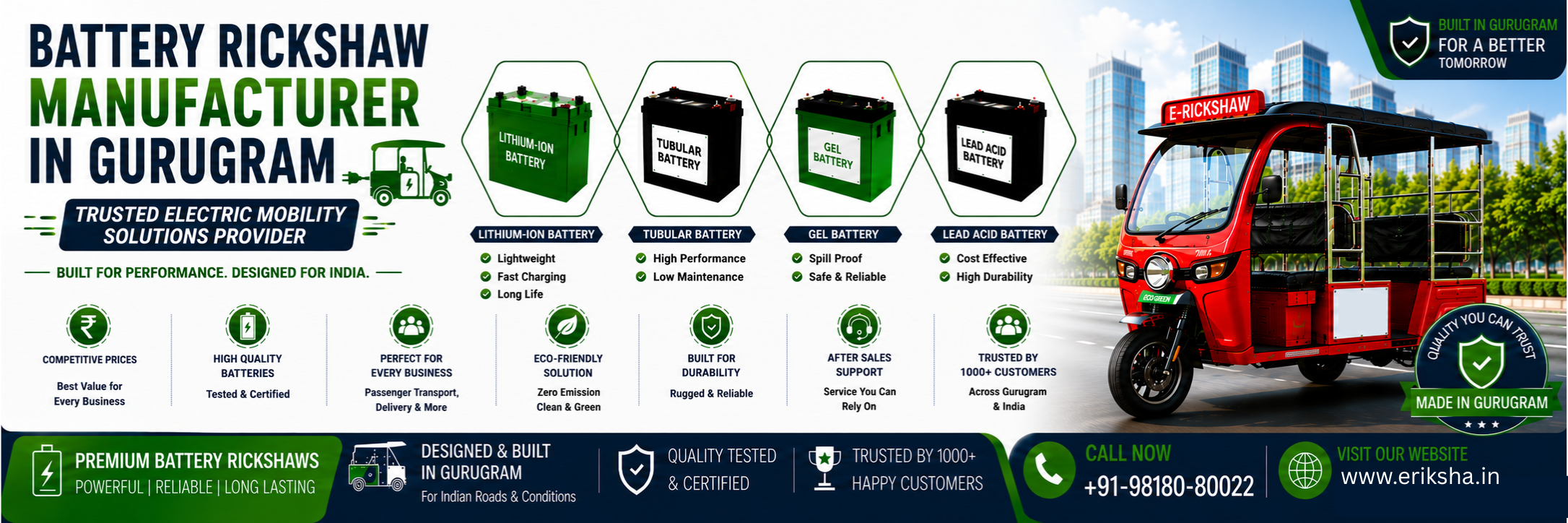 Battery Rickshaw Manufacturer in Gurugram